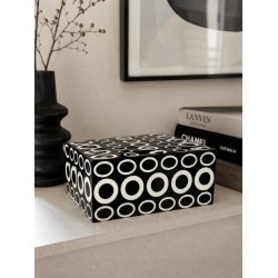 Luxe decoratie box vierkant zwart/wit Circle 